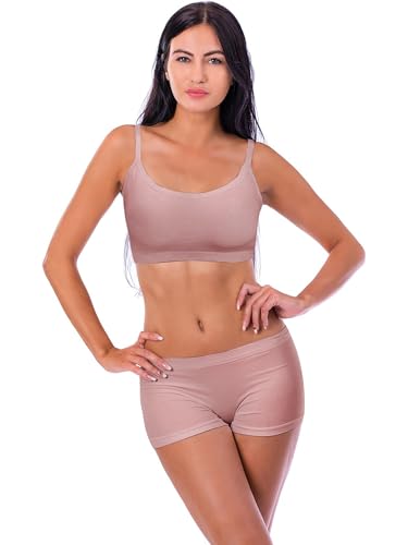 Image of Blulu 3 /6 / 12 Pcs Camisole Bra Wireless Padded Cotton Bralette Mini Cami Bras with Adjustable Straps for Women Girls