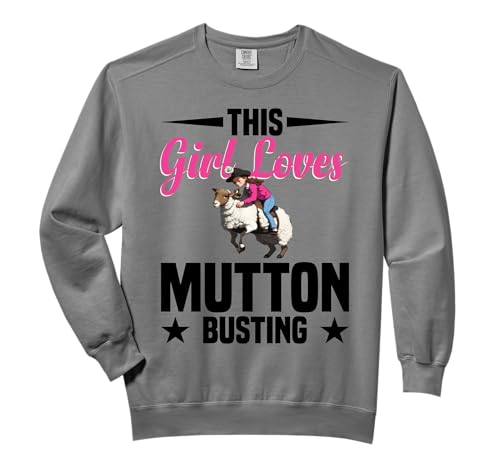 Mutton Busting Vest Rodeo for Girls Mutton Buster Comfort Colors Adult Sweatshirt