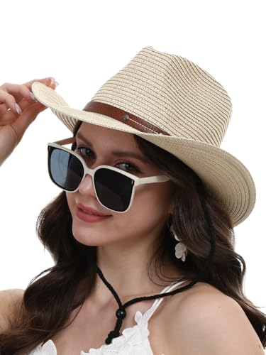 Sombrero de paja veraniego para mujer con ala ancha