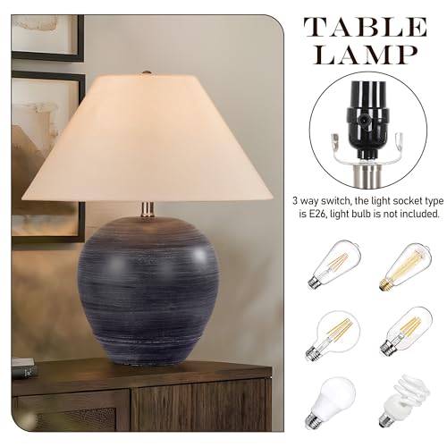 Lámpara de mesa Pia Ricco base cerámica gloss negro 21'' miniatura 5