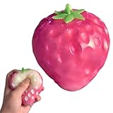 Squishie-s de fresa que cambian de color, juguetes sensoriales de frutas para aliviar la ansiedad, juguetes sensoriales de alimentos para ansiedad y diversión sensorial de mango (fresa S)