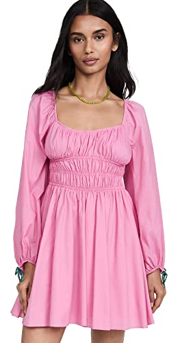 STAUD Womens Bow Dress, Xs, Pink