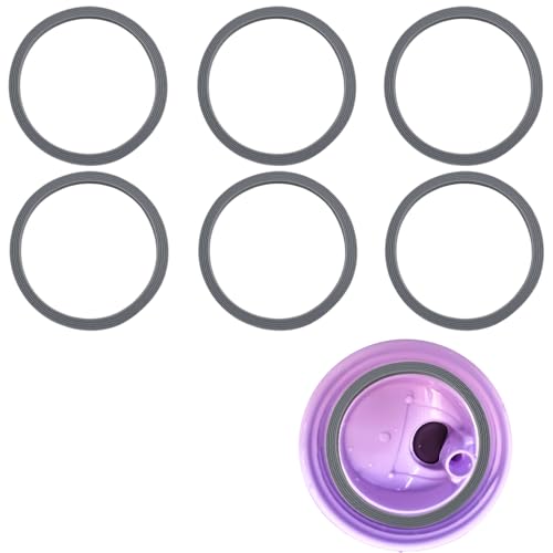 6 Pack Water Bottle Gasket Replacement for Owala FreeSip 19/24/32/40oz,for Owala Rubber Seal Replacement,Sealing Gaskets Replacement Accessories for Owala FreeSip Stainless Steel Cup (Grey)
