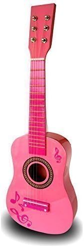 FunkyBuys 23" CHILDRENS GIRLS WOODEN ACOUSTIC GUITAR MUSICAL INSTRUMENT PINK TOY XMAS GIFT