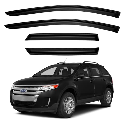 Window Visors Rain Guards for 2007-2014 Ford Edge, Out-Channel Window Vent Wind Deflectors Visors Shades for 2007-2015 Lincoln MKX