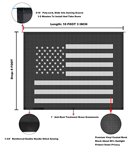 Image of RV Awning Mesh Sun Shade Screen for Motorhome Camper Trailer Sunshade