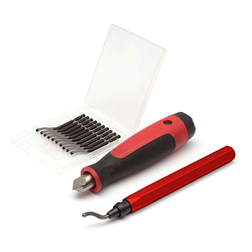 Herramienta de desbarbado AFA Tooling con hoja y 10 cuchillas adicionales y escariador de mano avellanado