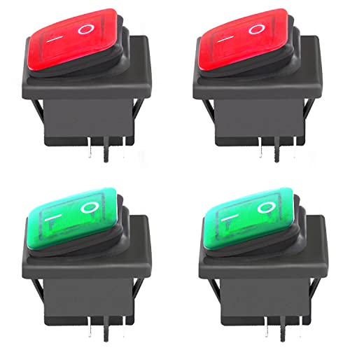 JINXIAN 4 Pcs Interruptores Basculante Interruptor Tipo Barcos Impermeable