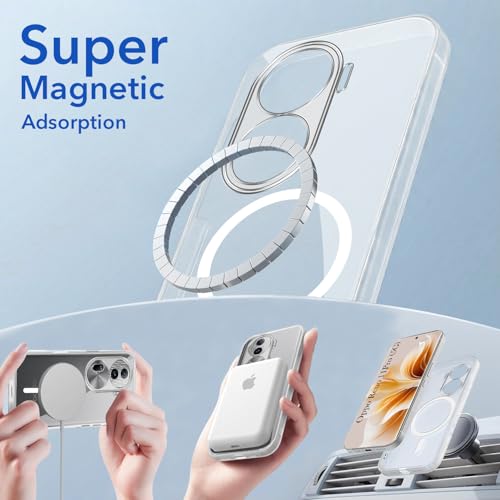 Image of Jkobi Lifetime Anti-Yellow MagSafe Compatible Clear Back Cover Case for Oppo Reno11 Pro 5G (Sleek Hard Crystal | Shockproof and Camera Protection)