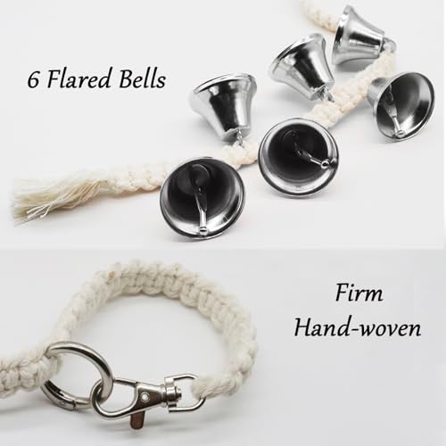 Canine Hanging Doorbells| 6 Canine Potty Coaching Bells| Adjustable Sturdy Braided Rope Door Bell for Canines to Ring to Go Outdoors(Silver, Massive) Canine Hanging Doorbells| 6 Canine Potty Coaching Bells| Adjustable Sturdy Braided Rope Door Bell for Canines to Ring to Go Outdoors(Silver, Massive)