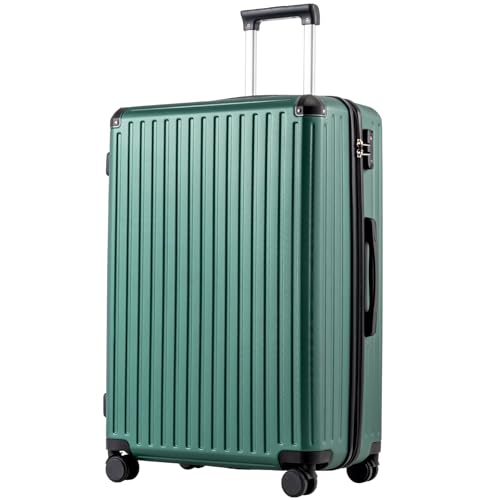COOLIFE 28 Inch Large Suitcase – Hardshell Trolley Lightweight ABS+PC Luggage with 360° Silent Wheels & TSA Lock, Telescopic Handle for Business Trip,Long Haul Travel & Family Holidays,Dark