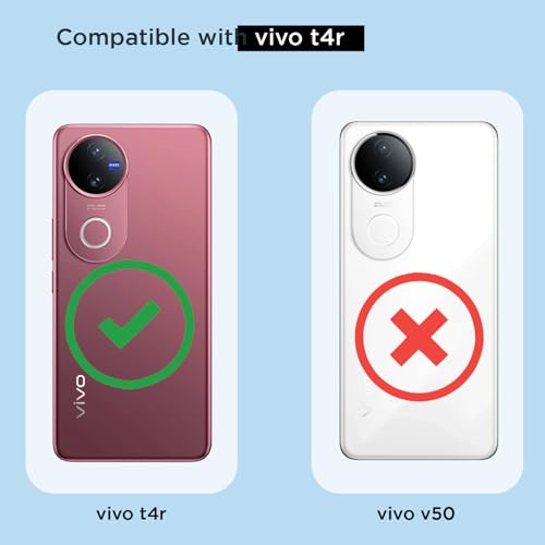 Image of Amazon Basics Back Cover for Vivo T4R 5G / Vivo V50e 5G / Vivo V50 5G Mag-Safe Shockproof PC + TPU Protective Case Magnetic Support Bumper Case (Transparent Mag-Safe)
