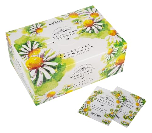 Image of Timeless Blends by The Hillcart Tales Celestial Chamomile Rich Infusion Herbal Tea Bags 100 Pieces, Premium Herbal Tea Leaves With Dried Chamomile Flower Flavoured, Natural Antioxidant, 200 gms