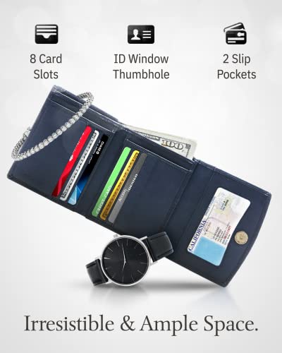 Image of Access Denied REAL LEATHER Small Wallets For Women - Compact Ladies Credit Card Holder With Coin Purse RFID Holiday Gifts For Her
