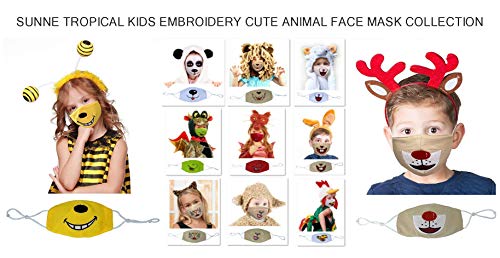 Sunne Tropical Children Boys Girls 4-12 Years Old Embroidery Kids Costume Face Masks (Chicken Rooster) #TOP6