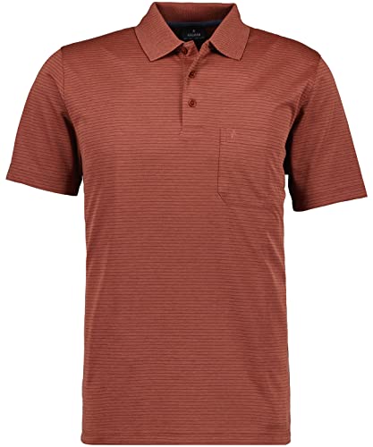 Preisvergleich Produktbild RAGMAN Herren Softknit-Polo fein gestreift XXL, gebranntes Orange-543