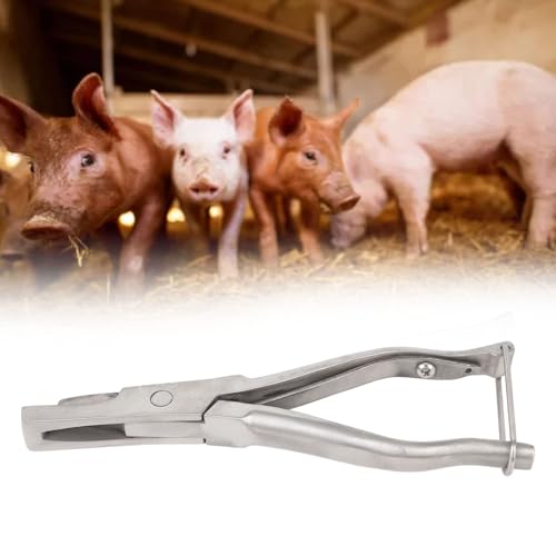 Nurnesy Alicate de orelha notcher em forma de U de aço inoxidável, equipamento agrícola eficiente pa