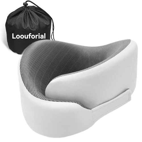 Loouforial Travel Neck Pillows for Airplanes, 100% Lightweight Memory Foam