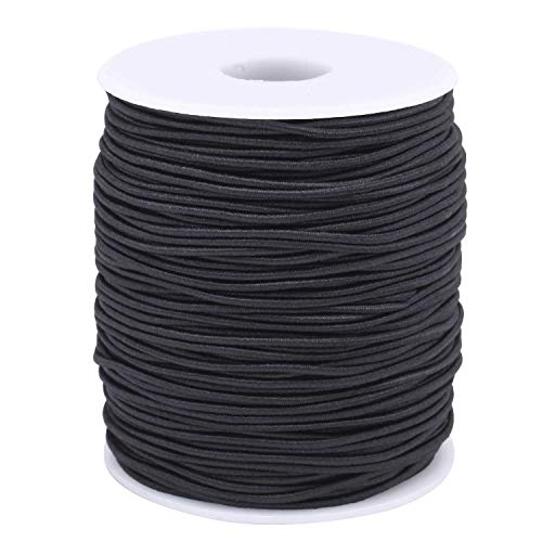 Senkary Elastic String Cord Elastic Thread Beading String Cord for Jewelry Making Bracelets Beading, 100 Meters (Black, 1.5 mm)