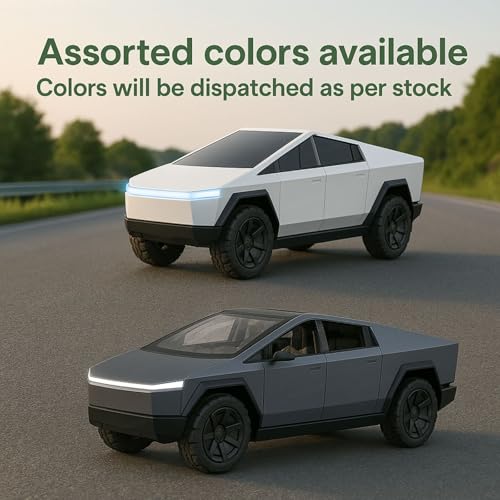 Image of GRAPHENE RC 1:14 Tesla Cybertruck Remote Control Simulation High Speed Racing Car All-Terrain with Rechargeable 27Mhz Radio-Controlled Working Dazzling Lights for Kids of Age 14+ (RC Tesla Truck)