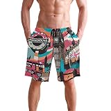 London England Boardshorts schnell trocknend Badehose Strand Bademode Gr. XL, mehrfarbig