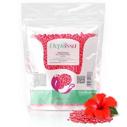 Depilissa Perlas de Cera Profesional 400 g Passion Bliss – Vegana sin Colofonia – Cera Caliente Multidireccional para Zonas Delicadas – Rostro, Axilas y Bikini – Fabricada en Italia