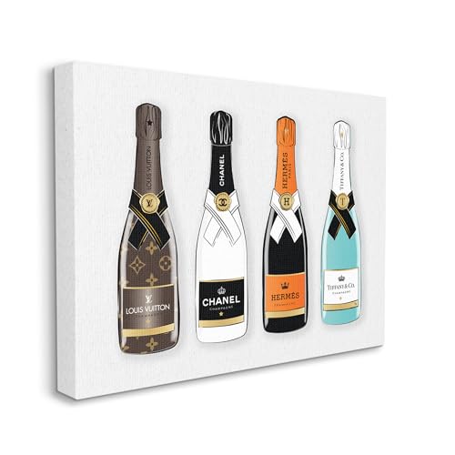 'Glam Fashion Champagne Bottles Style Brand'| Canvas Art