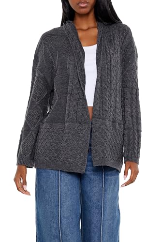 Forever 21 Women's Mixed Knit Cardigan Sweater