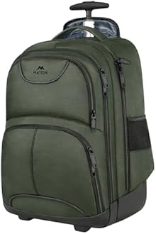 Rolling Backpack, Matein Waterproof College Wheeled Travel Backpack