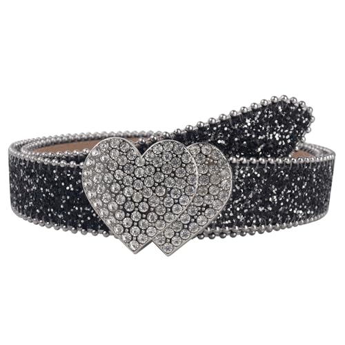 MINGSUN Glitter Western Belt for Women Rhinestone Belts Cowgirl Style Bling Bling Diamond Belts Y2K Sparkly Belt for Jeans Pants Dress