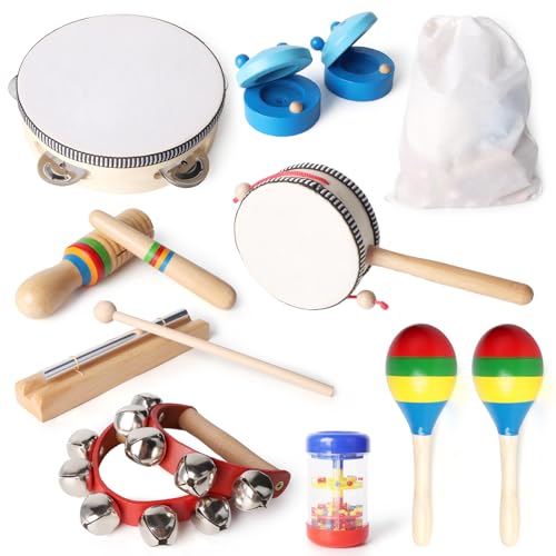 hzuisst Montessori Musikinstrumente für Kinder - 11 Stück Holzspielzeug...