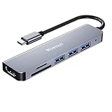 【2024高機能版】USB Cハブ 6-in-1 Type Cハブ ドッキングステーション 変換アダプタ [ 4K HDMI/USB-A 3.0 & 2.0/SD&TF] MacBook Pro Air/iPad Pro/Samsung Galaxy S20/note 20/ ChromeBook/Surface Go/Pro7/Matebook/Switch/USB C デバイス対応