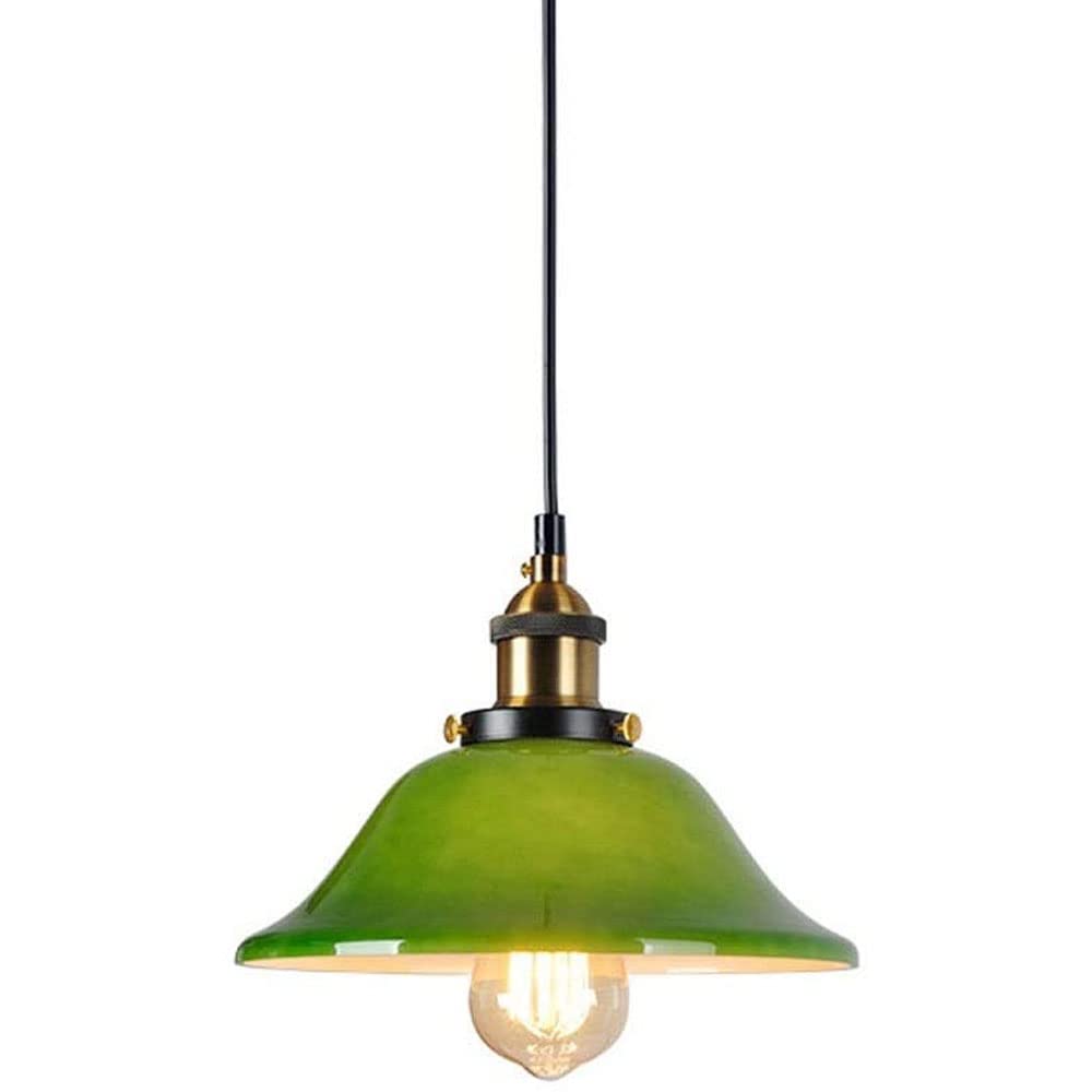 HXYSXHJUO Green Glass Vintage Style Pendant Lights Adjustable Hanging Chandelier Droplight for Kitchen Island Farmhouse Living Room Barn
