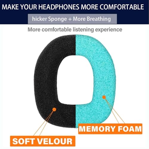 Astro A40 TR Ear Pads, Repuestos para Astro A40TR A40 TR Gaming Headset, Almohadillas para Astro Gaming A40tr A50 Gen3 Mod Kit /A40tr Accesorios/Almohadillas para orejas/Tazas de oreja (Velour Negro) miniatura 2
