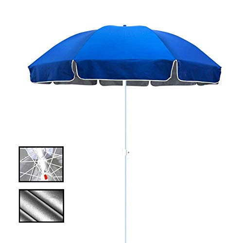 Parapluie de table extérieure bleu parasol de patio étanche 7,2 pieds