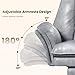 Big and Tall Office Chair, Flip Armrests for Pets & Cross Legged Sitting, Executive Ergonomic Computer Gaming Chair with Foot Rest, Teddy Fleece Wide Seat Reclining Desk Chair, White Vanity Chair