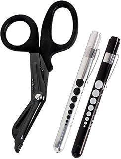 MediTac Titanium-Bonded EMT Trauma Shears – 7 ¼” Black Medical Bandage Scissors
