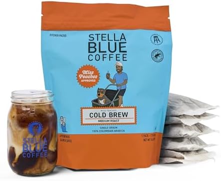 Cold Brew Coffee Bags, Miss Peaches Blend, Medium Roast, Ground Coffee