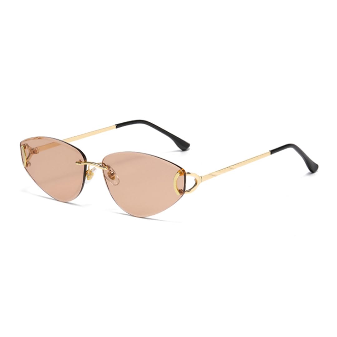 Lunettes de soleil œil de chat en métal design rétro mixte - 8