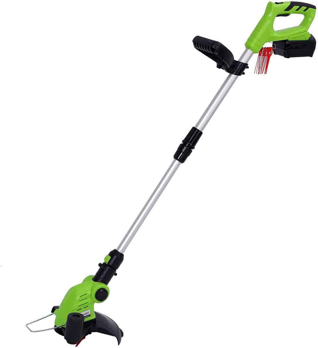 Akku Rasentrimmer 21V - Faltbar Mit Teleskopstange & Zubehör