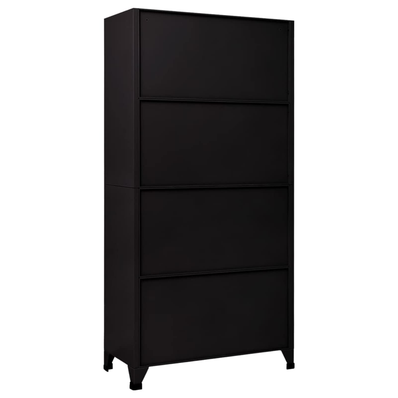 Gecheer Armadietto con Serratura Nero 90x40x180 cm in Acciaio