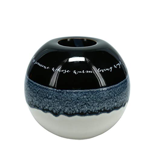 Pavilion Gift Company A Friend Is Someone Whose Warm Loving Ways Can Lighten Our Hearts And Brighten Our Days 4.5 Inch Round Tealight Candle Holder With Unique Reflective Glaze, Blue #TOP2