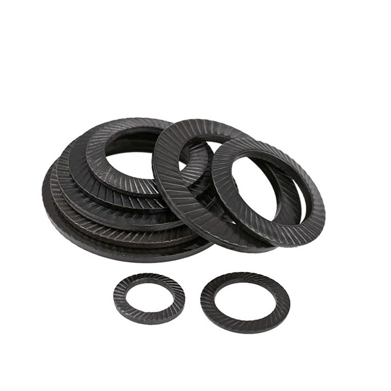 Self-Lock Washers Stainless Steel M4 M5 M6 M8 M10 M12 M14 M16 M18 M20 M22 M24 M30 Double-Sided Tooth Gasket Metric Black Washer - (Inner Diameter: M30)