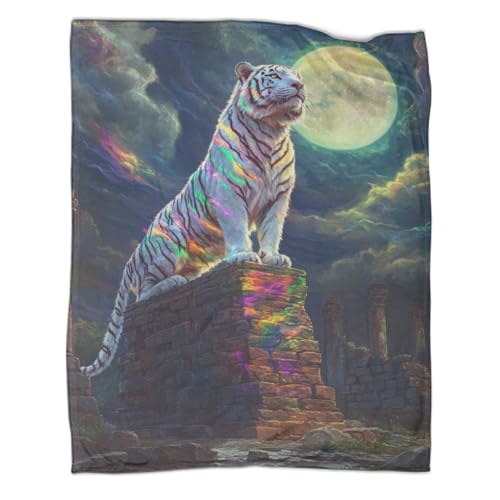Couverture tigre chaud plaid de lit voyage bureau fauteuil salon - 2