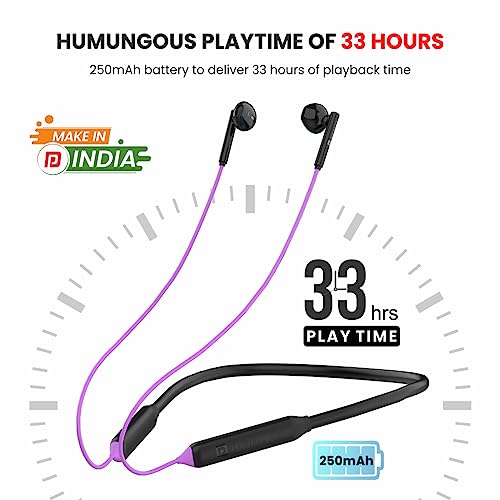 Image of Portronics Harmonics Z5 Wireless Bluetooth Stereo Headset with 33Hrs Playtime, Double EQ Mode, 14.2 mm Dynamic Drivers, Click Action Buttons(Purple)