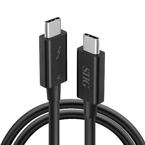 Thunderbolt 4 USB-C Cable 2.3ft (0.7M), 8K@60Hz Display, 40Gbps Data Transfer, 240W Charging, Thunderbolt 4 USB C to USB C Cable, Intel Thunderbolt Certified () - Siig CB-TB0211-S1
