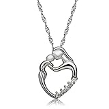 Yikoly Cadena de plata 925 para mujer y niña, con colgante de moda, forma de corazón, cadena de clavícula de verano, cadena en Y, como regalo para mujeres, hija, antialérgica, Plata