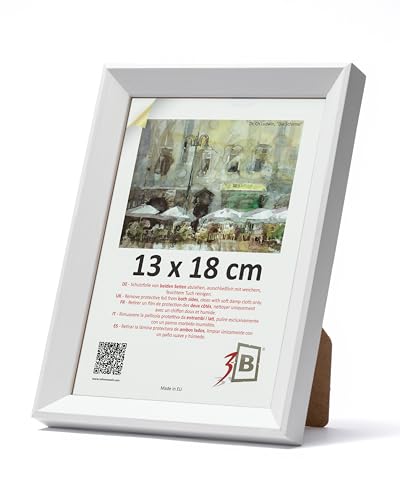 3-B Cornice VIK 13 x 18 cm Cornice in legno bianco Cornice per ritratti con vetro acrilico