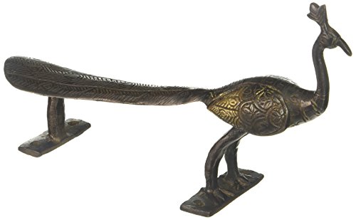 Preisvergleich Produktbild Karmakara Messing antik Pfau Tür Schrank Griff zieht schwarz Indien