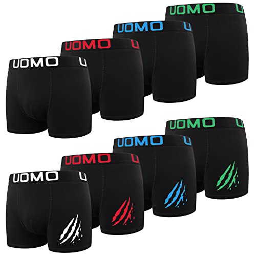 L&K 8er Pack Boxershorts Herren Baumwolle Klassische Unterhosen Männer Unifarben Retroshorts 1117A XXL